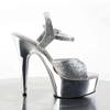 Pleaser - DELIGHT609G Sandale à bride à la cheville - Couleur argent Product image